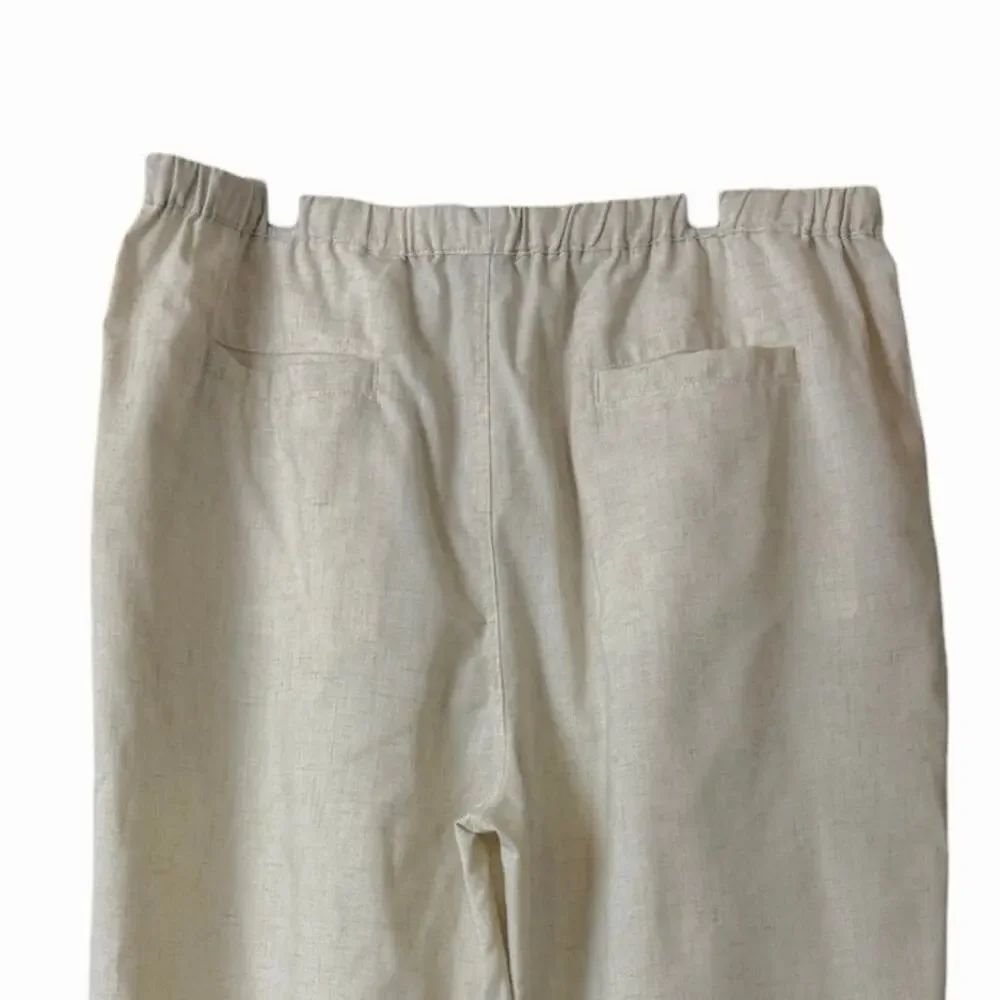 COOFANDY Men's Cotton Blend Drawstring Pants XXL Straight Leg Natural Relaxed